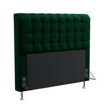 Cabeceira Rana 160 Decorativa de Cama Queen N-026 Veludo Verde Aradecor