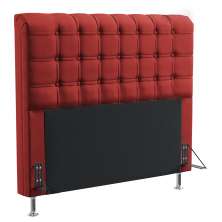 Cabeceira Rana 195 Decorativa de Cama King A-020 Couro Artificial Vermelho Aradecor