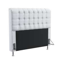 Cabeceira Rana 195 Para Cama King Couro Artificial Branco Aradecor