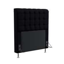Cabeceira Rana 90 Decorativa de Cama Solteiro N-024 Veludo Preto Aradecor