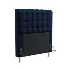 Cabeceira Rana 90 Decorativa de Cama Solteiro N-025 Veludo Azul Marinho Aradecor