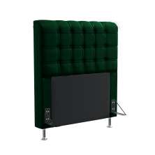 Cabeceira Rana 90 Decorativa de Cama Solteiro N-026 Veludo Verde Aradecor