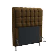 Cabeceira Rana 90 Decorativa de Cama Solteiro N-027 Veludo Marrom Chocolate Aradecor