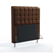 Cabeceira Rana 90 Para Cama De Solteiro Couro Artificial Marrom Aradecor