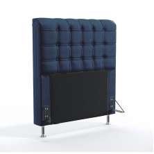 Cabeceira Rana 90 Para Cama de Solteiro Sued Azul Marinho Aradecor