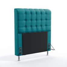 Cabeceira Rana 90 Para Cama de Solteiro Suede Azul Turquesa Aradecor