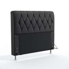 Cabeceira Sirius 140 Decorativa de Cama Casal N-022 Veludo Chumbo Aradecor