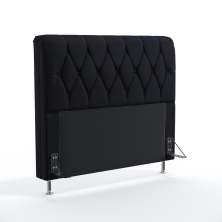 Cabeceira Sirius 140 Decorativa de Cama Casal N-024 Veludo Preto Aradecor