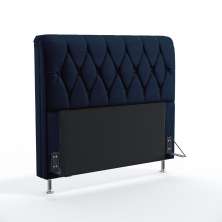 Cabeceira Sirius 140 Decorativa de Cama Casal N-025 Veludo Azul Marinho Aradecor