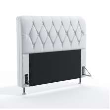 Cabeceira Sirius 140 Para Cama De Casal Couro Artificial Branco Aradecor
