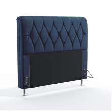 Cabeceira Sirius 140 Para Cama de Casal Sued Azul Marinho Aradecor