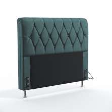 Cabeceira Sirius 160 Decorativa de Cama Queen N-032 Veludo Verde Petróleo Aradecor