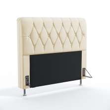 Cabeceira Sirius 195 Decorativa de Cama King N-030 Veludo Bege Aradecor