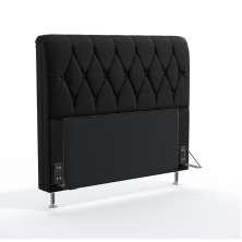 Cabeceira Sirius 195 Para Cama King Couro Artificial Preto Aradecor
