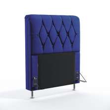 Cabeceira Sirius 90 Decorativa de Cama Solteiro A-019 Couro Artificial Azul Aradecor