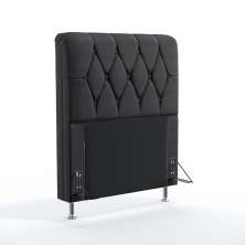 Cabeceira Sirius 90 Decorativa de Cama Solteiro N-022 Veludo Chumbo Aradecor