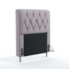 Cabeceira Sirius 90 Decorativa de Cama Solteiro N-023 Veludo Cinza Claro Aradecor