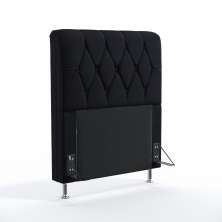 Cabeceira Sirius 90 Decorativa de Cama Solteiro N-024 Veludo Preto Aradecor