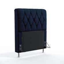 Cabeceira Sirius 90 Decorativa de Cama Solteiro N-025 Veludo Azul Marinho Aradecor