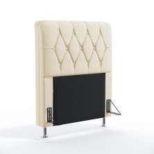 Cabeceira Sirius 90 Decorativa de Cama Solteiro N-030 Veludo Bege Aradecor