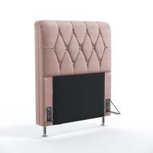 Cabeceira Sirius 90 Decorativa de Cama Solteiro N-031 Veludo Rosê Claro Aradecor