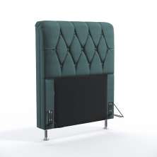Cabeceira Sirius 90 Decorativa de Cama Solteiro N-032 Veludo Verde Petróleo Aradecor