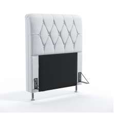 Cabeceira Sirius 90 Para Cama De Solteiro Couro Artificial Branco Aradecor