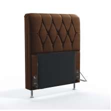 Cabeceira Sirius 90 Para Cama De Solteiro Couro Artificial Marrom Aradecor