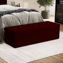 Calçadeira Sagitarius 140 Para Cama de Casal Sued Bordô Aradecor