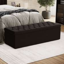 Calçadeira Sagitarius 140 Para Cama de Casal Sued Marrom Aradecor