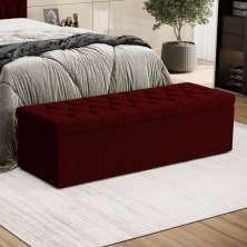Calçadeira Sagitarius 140 Para Cama de Casal Sued Vermelho Aradecor