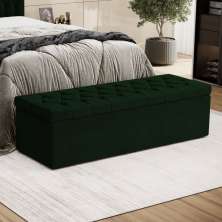 Calçadeira Sagitarius 140 Para Cama de Casal Suede Verde Aradecor