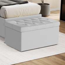 Calçadeira Sagitarius 90 Para Cama De Solteiro Couro Artificial Branco Aradecor