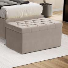 Calçadeira Sagitarius 90 Para Cama De Solteiro Sued Bege Aradecor