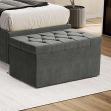 Calçadeira Sagitarius 90 Para Cama de Solteiro Sued Cinza Aradecor