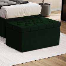Calçadeira Sagitarius 90 Para Cama de Solteiro Suede Verde Aradecor