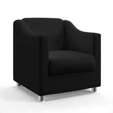 Poltrona Alya Sued Preto Aradecor