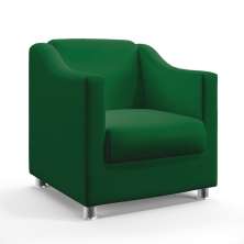 Poltrona Estofada Alya Sued Verde Aradecor