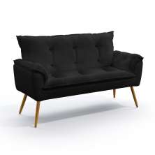 Poltrona Namoradeira Beta Sued Preto Aradecor