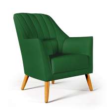 Poltrona Orion Bordada Suede Verde Aradecor
