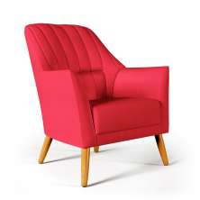 Poltrona Orion Bordada Suede Vermelho Aradecor