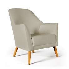 Poltrona Orion Couro Artificial Bege Aradecor