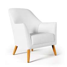 Poltrona Orion Couro Artificial Branco Aradecor