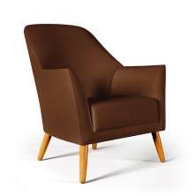 Poltrona Orion Couro Artificial Marrom Aradecor