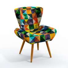 Poltrona Polaris Suede Estampado Colorido Aradecor