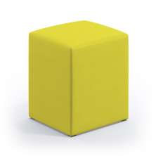 Puff Estofado Decorativo Izar Para Sala de Estar Sued Amarelo Aradecor