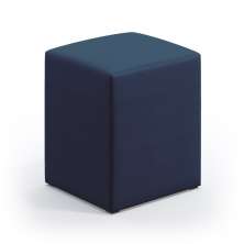 Puff Estofado Decorativo Izar Para Sala de Estar Sued Azul Marinho Aradecor