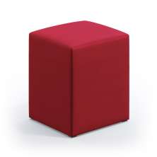 Puff Estofado Decorativo Izar Para Sala de Estar Sued Vermelho Aradecor