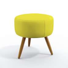 Puff Estofado Decorativo Solar Para Sala de Estar Sued Amarelo Aradecor
