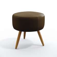 Puff Estofado Decorativo Solar Para Sala de Estar Sued Marrom Aradecor